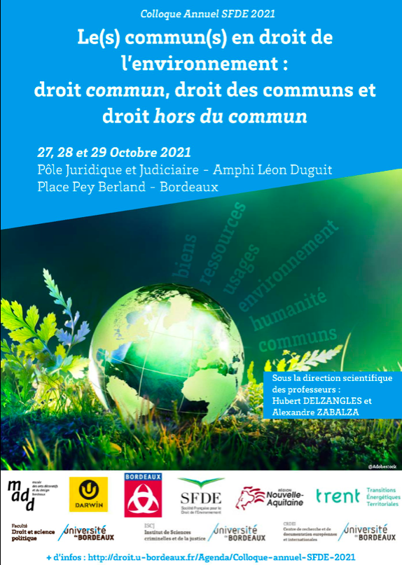 La négociation écologique présentée au colloque annuel de la SFDE à travers un article collectif Olivier Barrière, Adélie Pomade, Sève Carrez.